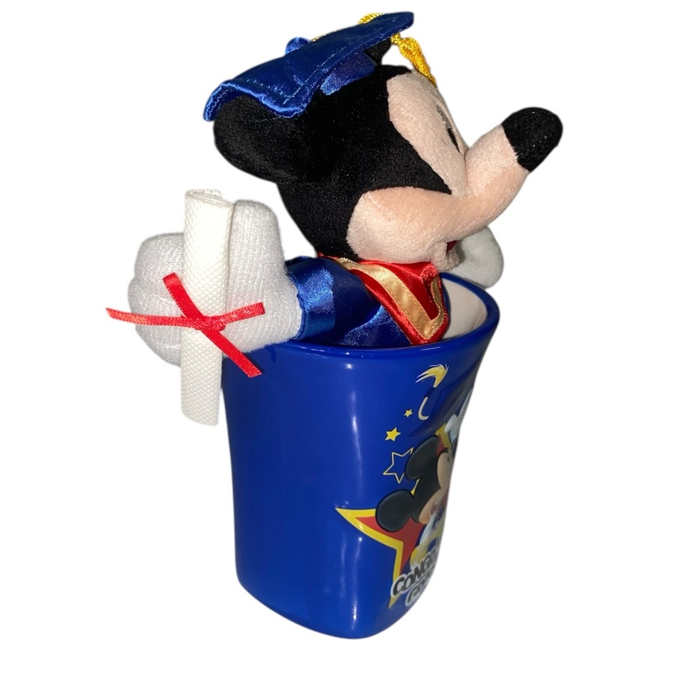 🆕 DISNEY Mickey Mouse Graduation Mug and Plushie - Picture 2 of 5